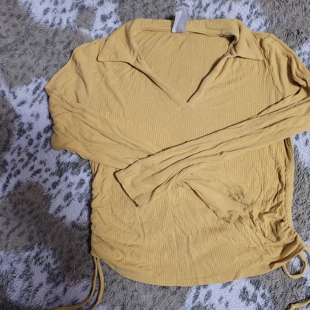 No Boundaries Mustard Ribbed Top